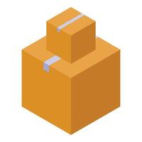 Stacked cardboard boxes are waiting for delivery vector