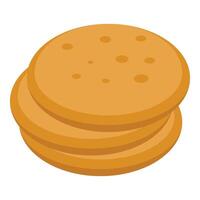 Stack of round cracker biscuits presenting delicious snacking option vector