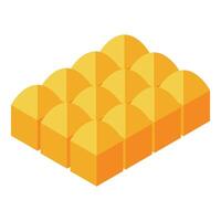 Field of hay bales forming a geometric pattern isometric illustration vector