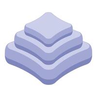 Three level square podium creating perspective with light purple color vector