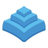 Blue square shape building upwards creating pyramid form vector