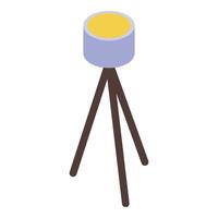Modern tripod floor lamp standing on three legs vector