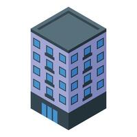 Modern city building standing tall in isometric view vector