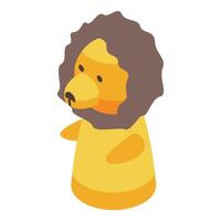 Cute lion hand puppet with brown mane is waiting for a child to play vector