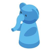 Blue elephant character standing in isometric view vector