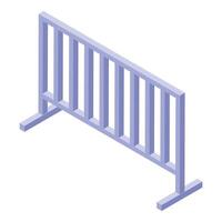Metal barrier limiting access in isometric view vector