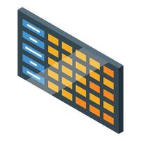 Digital audio workstation is being used to mix multiple audio tracks vector