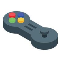 Gamepad with colored buttons is lying down isometrically vector