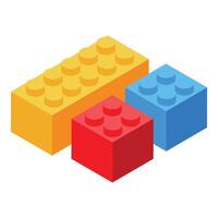 Three colorful toy bricks forming an increasing chart vector
