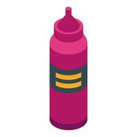 Plastic bottle with dispenser cap containing delicious sauce for fast food vector