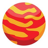 Red and yellow planet rotating in space illustration vector