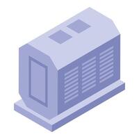 Diesel generator transforming mechanical energy into electricity isometric view vector