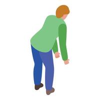 Man picking up isometric icon vector illustration