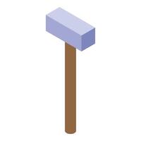 Isometric view of a sledgehammer with wooden handle vector