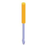 Yellow screwdriver standing in isometric view vector