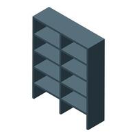 Empty office bookcase standing in isometric view vector