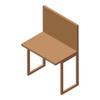 Modern empty wooden desk with shelf isometric icon vector
