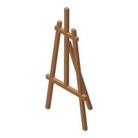 Wooden easel standing on white background isometric view vector
