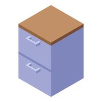 Modern office filing cabinet standing in isometric view vector
