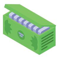Open container filled with cannabis flowers for medical use vector