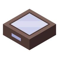 Modern empty aquarium with glass lid isometric view vector