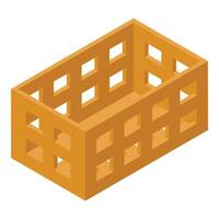 Empty plastic storage box standing on white background vector