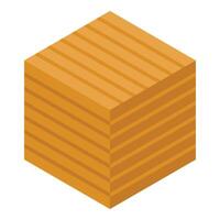 Large rectangular hay bale sitting in a field vector