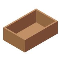 Empty rectangular cardboard box standing on a surface vector