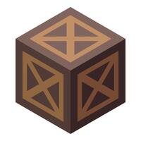 Wooden box standing on corner with cross shaped planks vector