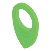 Green location pin icon pointing showing gps position vector