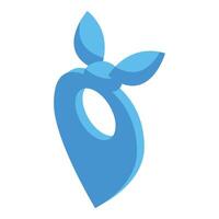 Location pin pointing with bandana representing secret spot vector