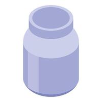 Empty glass jar is standing isolated on white background vector
