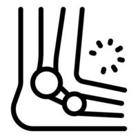 Line icon representing ankle pain, highlighting need for podiatrist visit vector