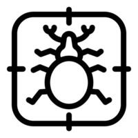 Software bug fixing process with crosshair targeting icon vector