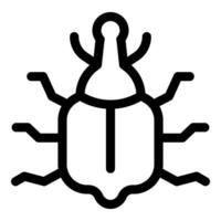 Black and white beetle icon representing debugging process vector