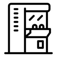 Arcade game machine displaying racing game interface in amusement park vector