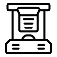 Icon of a vertical solarium with a control panel showing the tanning program vector