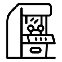 Game machine showing racing game interface with steering wheel and buttons vector