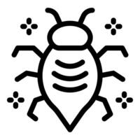 Black and white line art icon of a beetle crawling vector