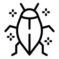 Black bug icon illustrating software debugging process vector