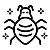 Black and white beetle crawling with sparkles around vector