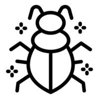 Black and white bug icon showing disinfection and pest control vector