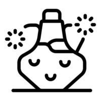 Kawaii magic potion bottle with sparkles is smiling vector