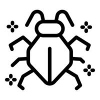 Black and white bug icon representing malware infecting computer vector
