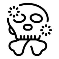 Skull showing dizziness with stars spinning around icon vector