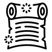 Ancient paper scroll is glowing with magic sparks icon vector