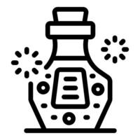 Magic potion glowing with magical effects in a line art style vector