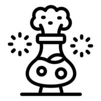 Chemical flask bubbling experiment boiling over icon vector