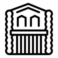 Ancient greek building with columns and decorative frame icon vector