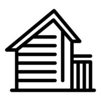 Architect drawing blueprint of wooden log cabin house vector